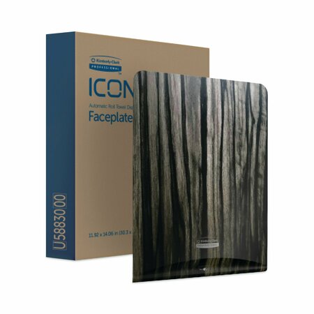 Kimberly-Clark Professional ICON Faceplate for Automatic Roll Towel Dispenser, 18.12 x 15.62 x 12.87, Ebony Woodgrain 58830